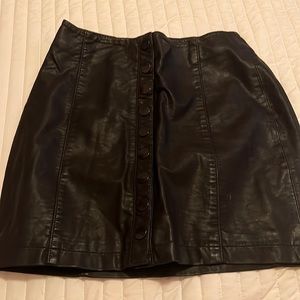 Black leather skirt